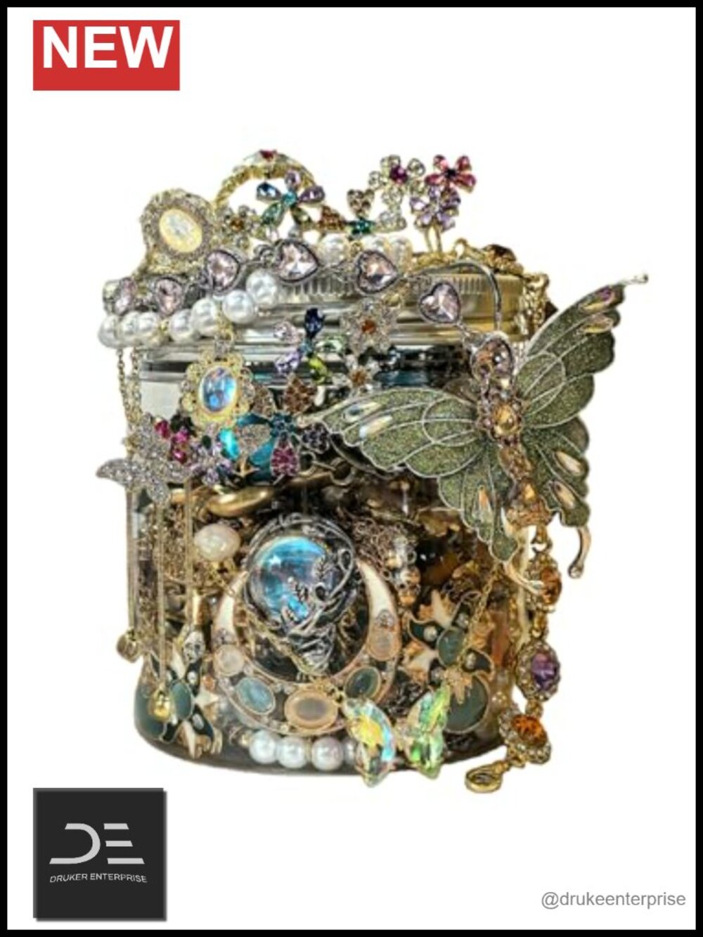 30 Pc Mystery Vintage Jewelry Set - Surprise Necklaces Earrings Rings Bracelets